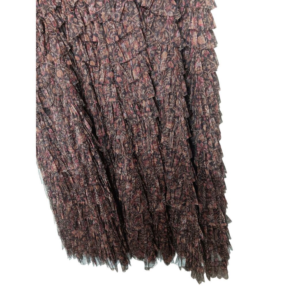 New with Tags Mac Duggal 8042 Brown Multi Tiered Ruffle Chiffon Gown Dress Sz 20 - Picture 11 of 16